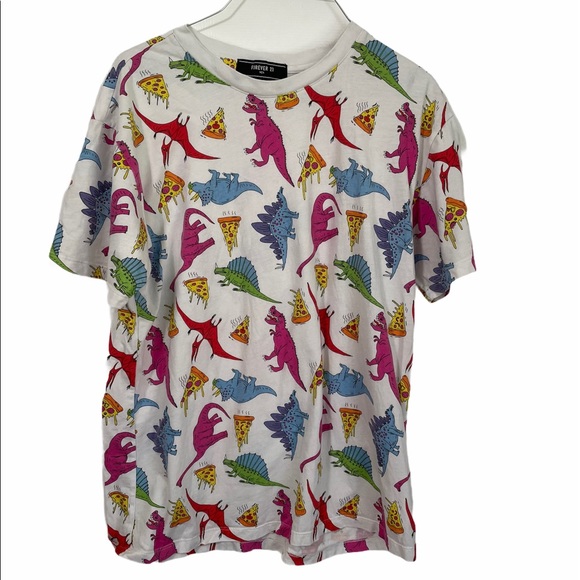 Forever 21 Shirts Mens Dinosaur And Pizza Tee Forever 2 Size Large Poshmark